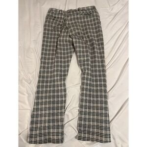 Vintage 1970's Mens Polyester Pants, Green Plaid Size 38 X32